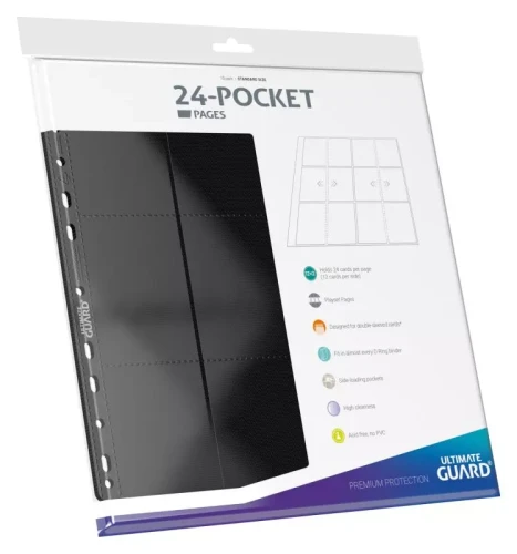 Ultimate Guard Strony do segregatora 24-Pocket Black (10 stron)