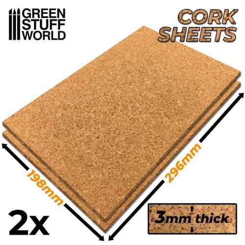 Cork Sheet in 3mm x 2